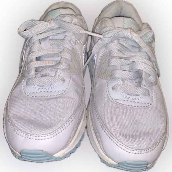 Nike Women's Air Max 90 DJ5415 400 Aura Ocean Blue Camo Swoosh Sneakers 6 - Picture 5 of 13